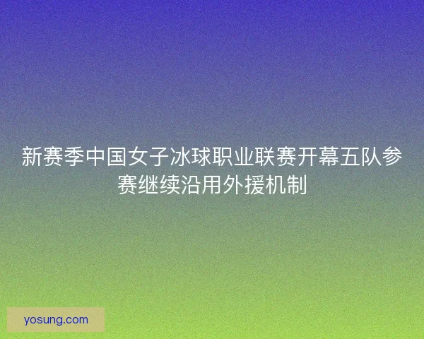 新赛季中国女子冰球职业联赛开幕五队参赛继续沿用外援机制